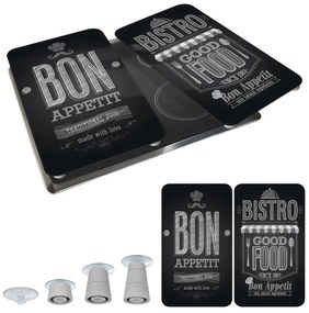 Set 2 protecții din sticlă pentru aragaz Wenko Bon Appetit, 52 x 30 cm