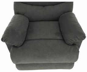 Fotoliu reglabil masaj, material textil catifea gri, LAMBERT