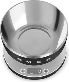 Cantar de bucatarie Smeg Collezione KSC01BLMWW, Pana la 5 kg/5 l, Functie TARA, Afisaj LED, Baza antiderapanta, Baterie reincarcabila, Negru mat