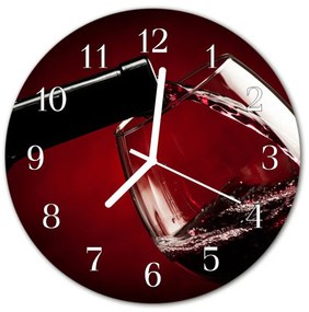 Ceas de perete din sticla rotund Sticla de vin roșu Bucătărie