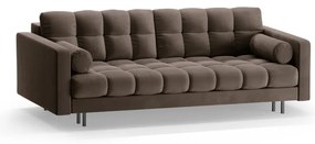 Canapea maro extensibilă, cu spațiu de depozitare cu tapițerie din catifea 222 cm Bali – Cosmopolitan Design