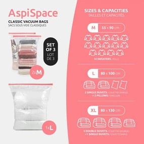 Saci de vidat 3 buc. Space Save M/L – Compactor