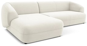 Colțar alb cu tapițerie din catifea (cu colț pe partea stângă) Moana – Makamii