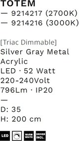 Lustra LED suspendata design decorativ 2700K TOTEM