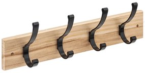 Umeras pentru hol, din lemn de paulownia, 4 carlige metalice