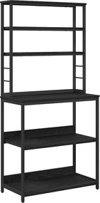 vidaXL Raft de bucătărie Stejar Negru 80 x 40 x 168 cm Lemn compozit