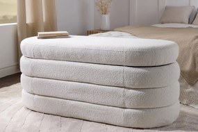 Bancheta cu spatiu de depozitare, Tesatura Boucle, VOQUE 115cm