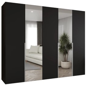 Dulap de haine 250 cm Alice 2 (Negru + Cașmir). 1126185
