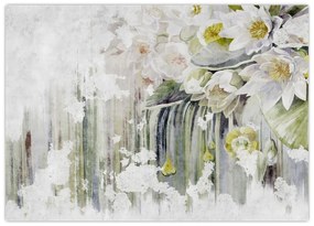 Tablou - Flori albe, vintage (70x50 cm)