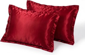 Set 2 bucati fete de perna satin BEAUTY SILK 60x70 cm, rosie