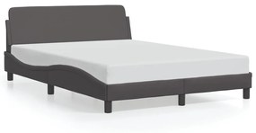 373161 vidaXL Cadru de pat cu tăblie, gri, 120x200 cm, piele ecologică