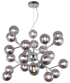 Lustra deosebita cu 24 de surse de lumina Dallas, crom/ fumuriu MYMOD545PL-24CH