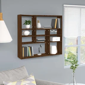 815560 vidaXL Raft de perete, stejar maro, 90x16x78 cm, lemn compozit