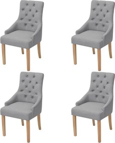 vidaXL Scaune de bucătărie pivotante, 4 buc., gri deschis, textil