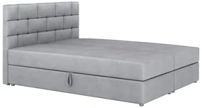 Pat matrimonial Boxspring 180x200 cm Waller Comfort (Gri) (cu somieră și saltea). 1056392