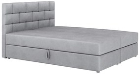Pat matrimonial Boxspring 140x200 cm Waller Comfort (Gri) (cu somieră și saltea). 1056372