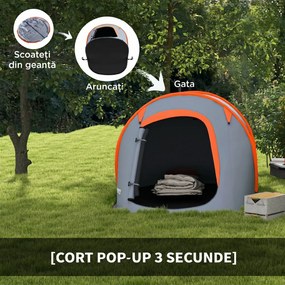 Outsunny Cort de Camping Pop-Up Impermeabil cu Geantă de Transport Gri | Aosom Romania