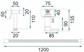 Baterie bideu Lungo Loop Diamond crom