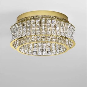 Lustra aplicata LED auriu, cristale sticla CELYSIA 50cm