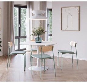 Scaune de dining verde/în culoare naturală 2 buc. Adriana – Marckeric