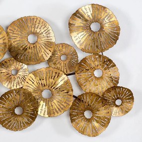 Decoratiune de perete din metal auriu Escultura, 150x55cm 12978/00 TN