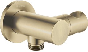 Racord unghiular pentru furtun de dus, cu suport, alama, Deante Silia Auriu