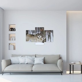 Tablou - Lupii în timpul iernii (90x60 cm)