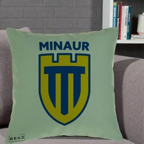 Perna Personalizata Minaur Baia Mare Fotbal, 40x40 cm, Verde, Husa Detasabila, Perna Inclusa, BEKZ®