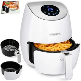 Deuba Cuptor cu aer cald FRYER 1 alb - 9 in 1 cu ecran tactil 1485 W 3,6 l