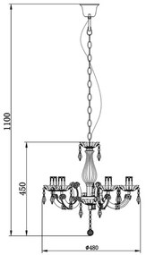 Lustră pe lanț MAGNOLIA 5xE14/40W/230V Zuma Line RLD94016-5A