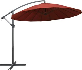 vidaXL Umbrelă de soare suspendată, cărămiziu, 3 m, stâlp de aluminiu