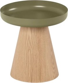 Măsuță de cafea rotundă Tresel 40 cm pentru living - natural / verde