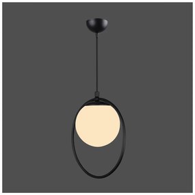 Lustră neagră din metal cu abajur din sticlă ø 15 cm Ates – Squid Lighting