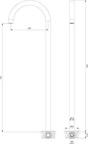 Pipa cada freestanding Omnires Y finisaj cupru periat