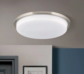 Plafoniera LED moderna LEROX 40cm crom satin
