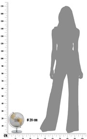 Decorațiune pentru masă Mauro Ferretti Globe, înălțime 28 cm, argintiu-auriu