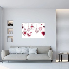 Tablou cu inimiore pictate (90x60 cm)