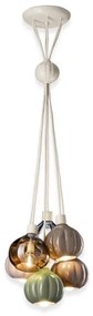 Lustra cu 6 pendule design italian realizat manual din ceramica si sticla AFOXÉ Mix