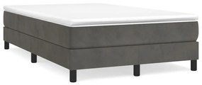 vidaXL Pat box spring cu saltea, gri închis, 120x190 cm, catifea