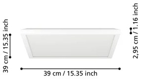 Plafonieră LED pentru baie Eglo 901451 ROVITO 17,6W/230V 39x39 cm IP44 alb