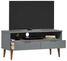 Comoda TV, gri, 106x40x49 cm, lemn masiv de pin 1, Gri