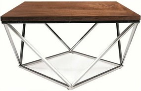 Masuta cafea SILVER A, nuc/argintiu, 80x80x45 cm