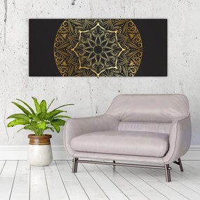 Tablou abstracției aurii (120x50 cm)