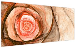 Tablou - Abstract trandafir roz cu fundal alb (120x50 cm)