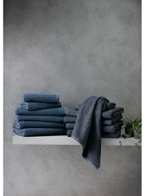 Prosop gri închis din bumbac organic din frotir 50x100 cm Check – JUNA