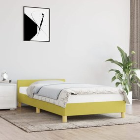 347374 vidaXL Cadru de pat cu tăblie, verde, 80x200 cm, textil