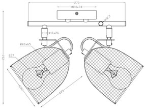 Spot JOSINA 2xE27/60W/230V Globo 54034-2