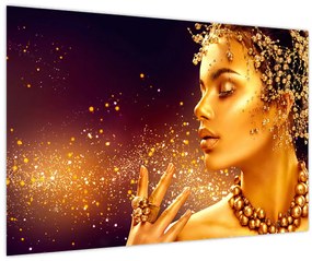 Tablou - Machiaj de aur (90x60 cm)