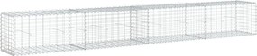 vidaXL Coș gabion cu capac, argintiu, 400x50x50 cm, fier galvanizat