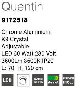 Lustra LED suspendata cristal K9 Quentin NVL-9172518